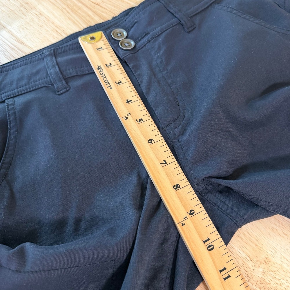 Prana Halle Hiking Pants Size 6 Straight Black Nylon Stretch Roll Up W4119RG23 - Picture 10 of 12